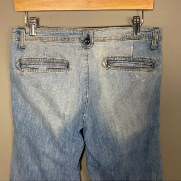 Beverly Hill Polo Club faded wide leg flare jeans size 10 Y2K blue - Picture 7 of 9